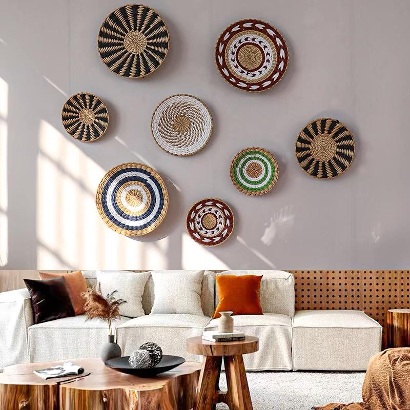 Nordic Straw Cattail Wall Art Ornament for Bedroom Decor