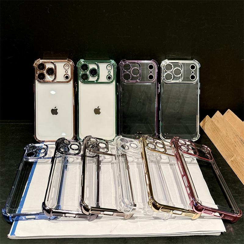 Luxury Plating Transparent Shockproof Phone Cases For Apple iPhone 17 Air 16 15 14 Plus 13 12 11 Pro Max X XR XS Max Soft Cover