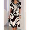 Women's Bohemian Floral 3D Print A-Line Dress with Short Sleeves Vibrant Multicolor Flower Pattern Female Clothing Casual Dress