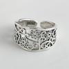 925 Sterling Silver Rings for Women Couple Minimalist Handmade Simple Hollow Flower Ring Fine Jewelry Gift Prevent Allergy