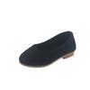Girls Flat Leather Shoes Kids Casual Flats Candy Color Slip-on Loafers Flock Fabric Simple Chic Princess Children's Black Shoes
