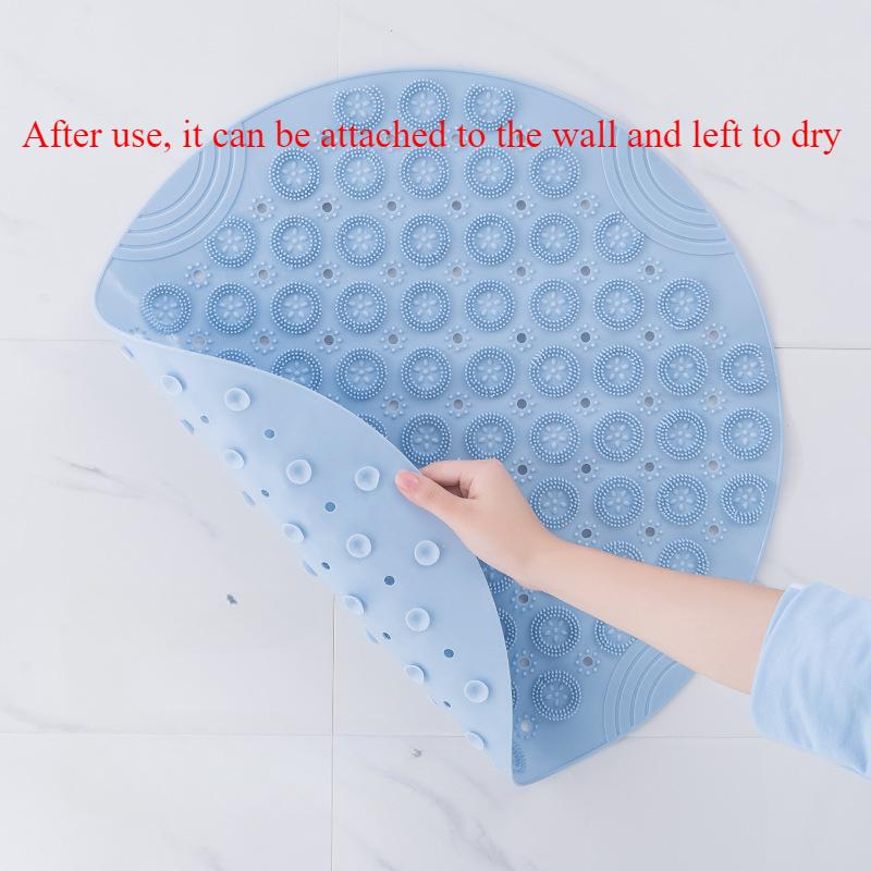 1pcs 55cm New Round Bathroom TPR Anti Slip Pad Carpets Home Quick Drying Massage Suction Cup Bath Floor Mat