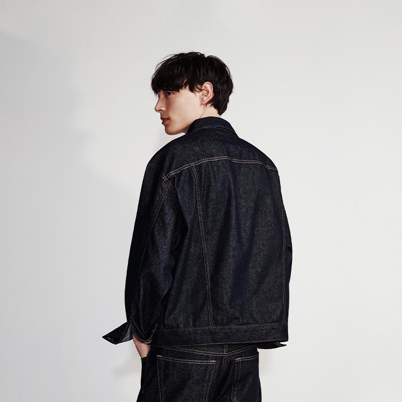 Calvin Klein Vintage Style Button Pure Cotton Denim Jacket Men Jackets Denim-Blue Black 40345MF