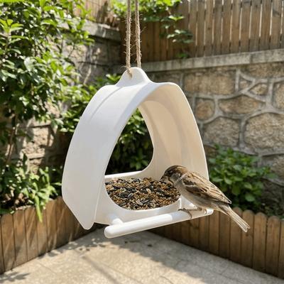 3D Printing Hanging Bird Feeder Windproof Rain-Resistant Bird Feeding Station Large Capacity Plastic Wildlife Habitat