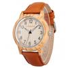 Wooden wristwatch men quartz natural wood genuine leather strap luminous hands ultra-lightweight casual business commuting gift brown.