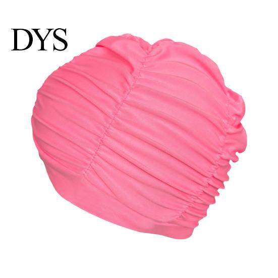 Adults Swimming Cap Women Cloth Cap, Breathable Ruffle Solid Color Swim Pool Ear Cover for Adults, Short Long Thick Hair Protection Bathing