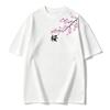 Summer Unisex Cherry Blossom Pattern Japanese Style Loosetee Shirt Suitable For Daily Wear Material Trendy Versatile