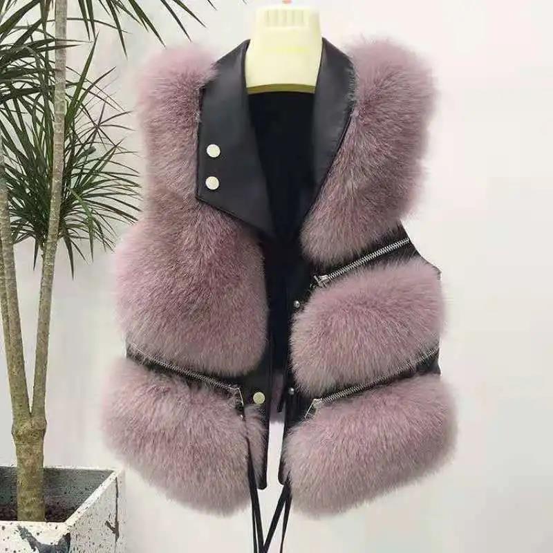 Gilet in Pelliccia Sintetica da Uomo, Cappotto Giacca Senza Maniche Uomo, In Finta Pelliccia, Con Cappuccio, Stampa Leopardata Sfumata ,Gilet In Pelliccia Sintetica Invernale Da Uomo Marrone S