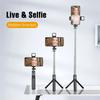 Wireless Bluetooth Selfie Stick Tripod Stand With Light Extendable For iPhone Mobile Phone Live Streaming Remote Control
