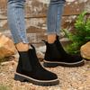 Women'S Slip-On Chunky Platform Ankle Boots - Non-Slip Rubber Sole, Cushioned Insole & Low Heel - Slip-On Closure