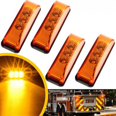 4PCS Amber 3LED 12V Side Marker Clearance Lights Waterproof for Trailer Truck RV