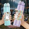 1PC Sisters Soul Mate Hand Letter Print 750ml Color Plastic Sports Water Bottle Leakproof Flip Straw Lid Suitable for Sports Office Home Use