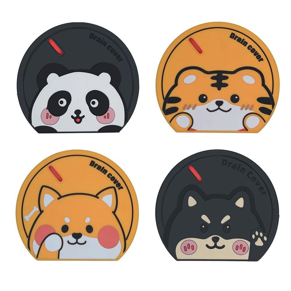 Anti-insect Sewer Floor Drain Cover Cartoon Animal Sewer Sealing Silicone Mat for Bathroom&Kitchen