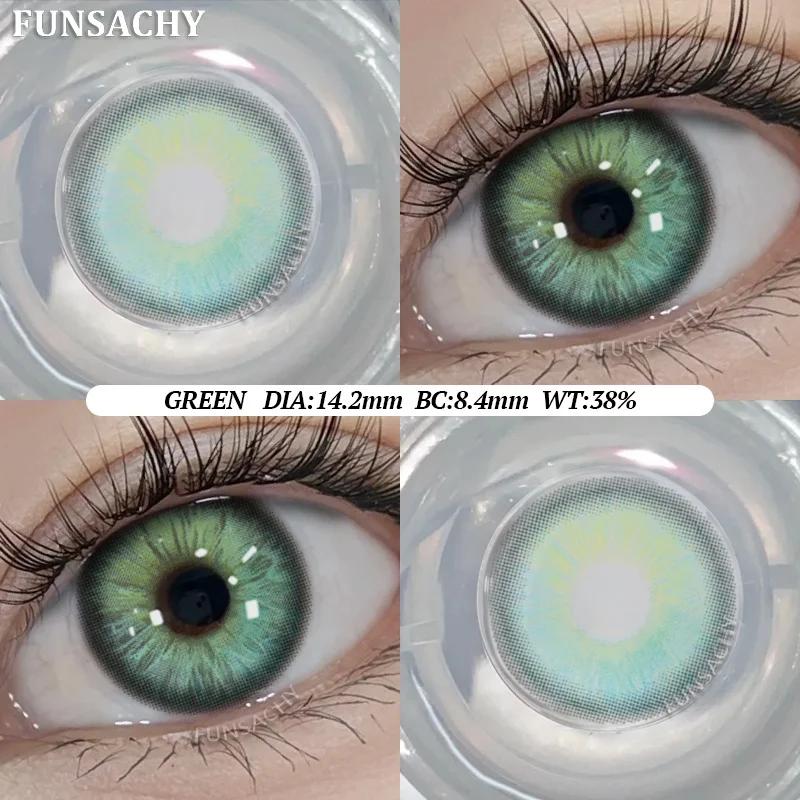 FUNSACHY Color Contacts 1Pair Natural Brown Korean Big Eye Contact Lenses for Eyes Beauty Gray Pupils Colored Soft Lens Yearly