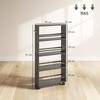 Storage Trolley, 4-Tier, Rolling Cart with Handles, Narrow, 45 x 15 x 91 cm, Black