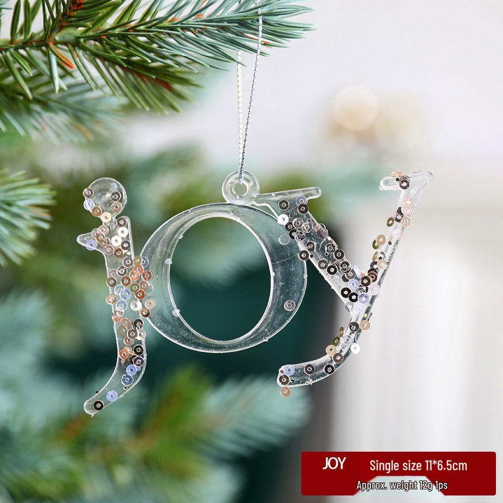 Qing Meng Snowflake Glitter Acrylic Christmas Tree Ornaments