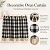 Cotton Linen Blend Bow Tie Oven Cover Curtain Coffee Machine Half Curtain  Farmhouse Kitchen