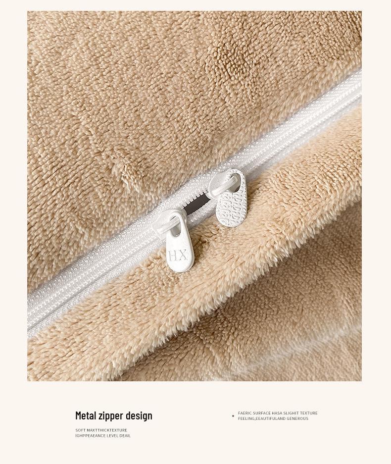 Matte Velvet 4-Piece Set: Non-Static, Solid Color, Wide-Edge Embroidery, Autumn/Winter Plus Velvet Fitted Sheet.