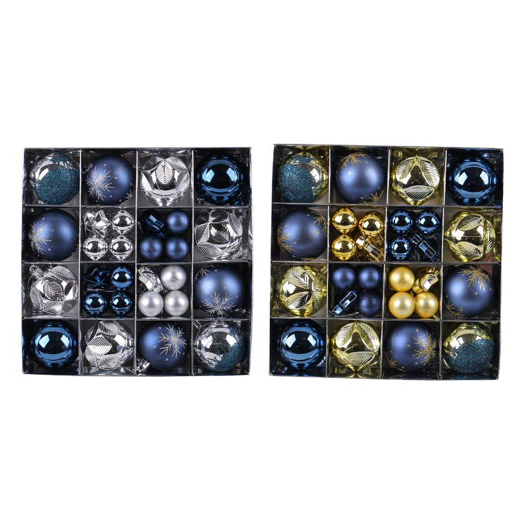 Sturdy Plastic Materials 44 Pieces Fashion Christmas Ornament Set Adds Elegant of Festival Styles to Home Decoration