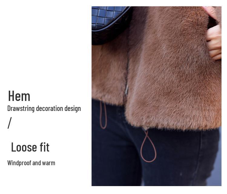 Stylish Hooded Faux Mink Coat - Women's Autumn/Winter Fashion