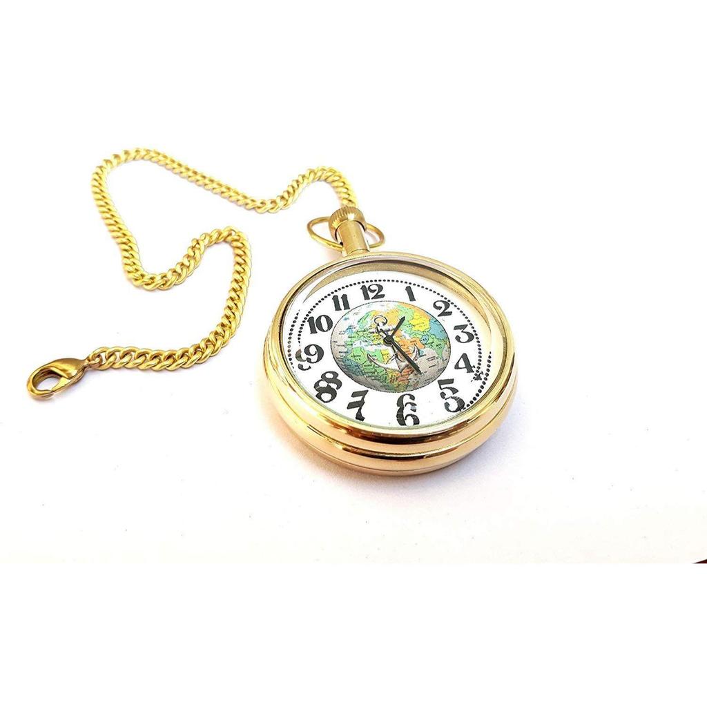 Deals of Antique Handmade Gift Items for Lover, Friends and Relatives Antique Golden Pocket Watch with Wooden Box