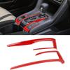 Red ABS Center Console Gear Shift Panel Frame Cover Trim Decoration Moulding For Honda Civic 10th Gen 2016-2021 Auto Car Accessories
