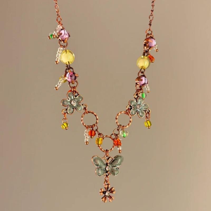 Summer Niche Handmade Color Dopamine Beaded Children's Fun Necklace Creative Cute Versatile Sweet Collarbone Chain
