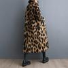 Oversized Vintage Leopard Casual Løs Lang Vår Høst Frakk for kvinner Jakke Klær Yttertøy