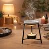 Iron Base Aromatherapy Stove Ceramic Bowl Aroma Diffuser Essential Oil Burner  Spa Meditation
