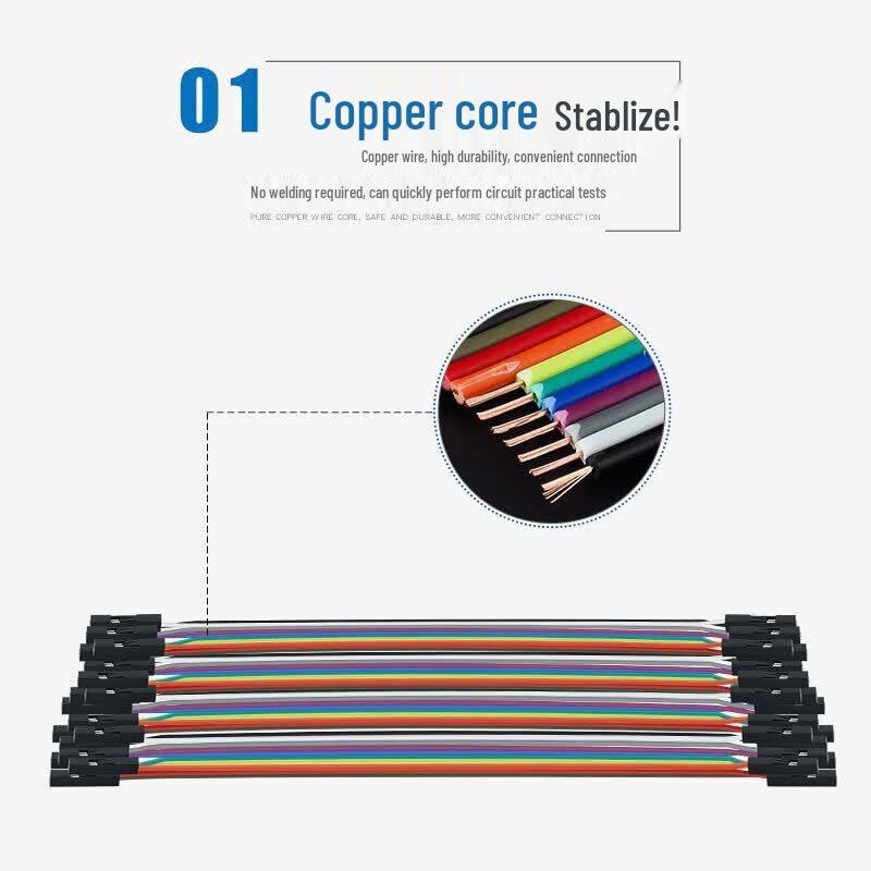 Meibaogu 40-Pin Copper Core Dupont Jumper Wire Ribbon Cable