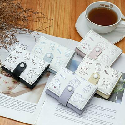 Nuovi portafogli simpatico orso per donna Porta carte di credito piccolo Hasp Girl per portamonete in pelle PU Portafoglio femminile Kawaii corto