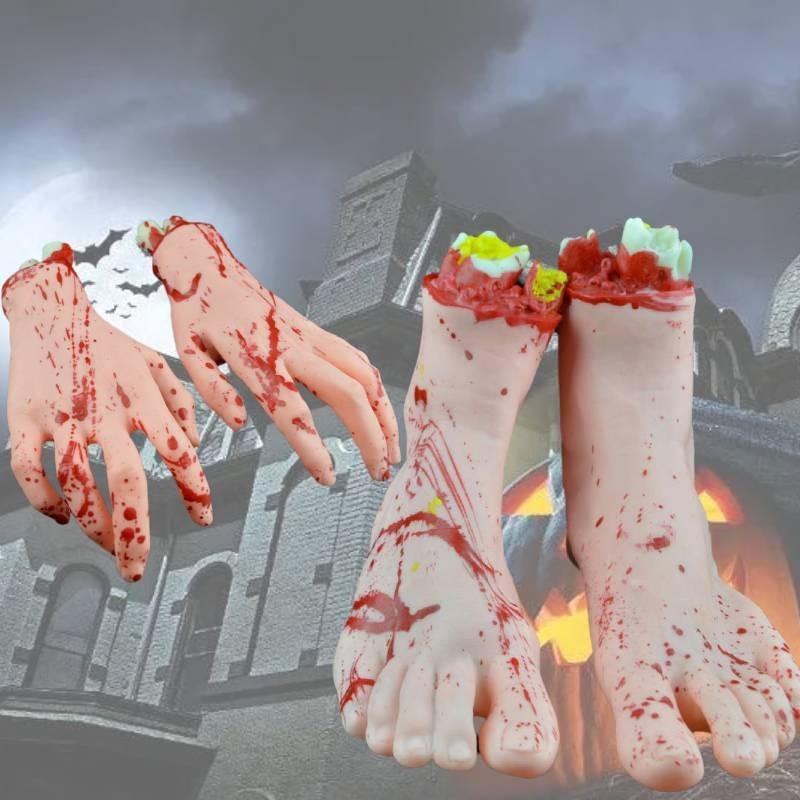 Halloween Bloedige Lichaamsdelen Realistisch Hart Hersenen Afgehakte Hand Voet Kostuum Accessoires