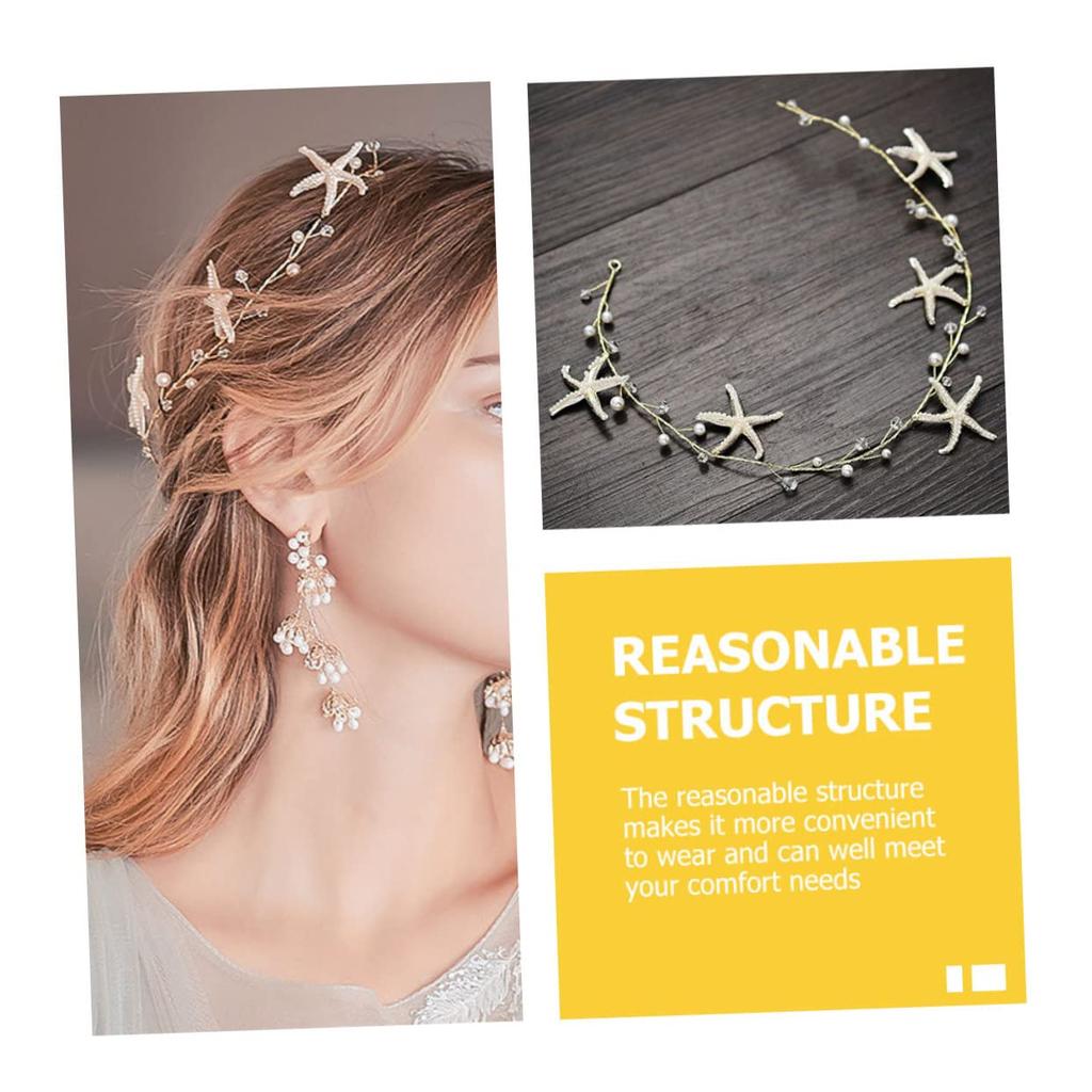 Starfish Headpiece - Wedding Hair Accessory with Pearls for Brides, Nautical Alloy Hair Decor for Women