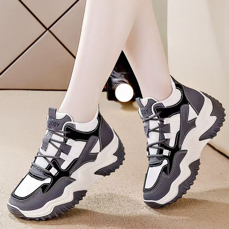 

Autumn ins trendy new dad shoes student sports shoes street shot heightening shoes 35【foot length 22.5cm】 серый