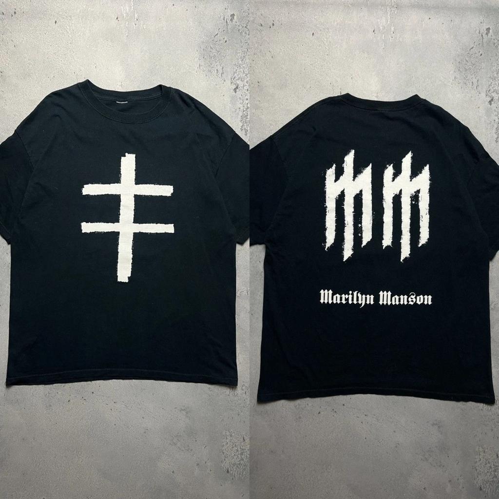 Gothic Clothing Marilyn Manson Tee Vintage Death Hype Tshirt Oversized Y2k Vintage 90s Tshirts Cotton Streetwear Tees Unisex