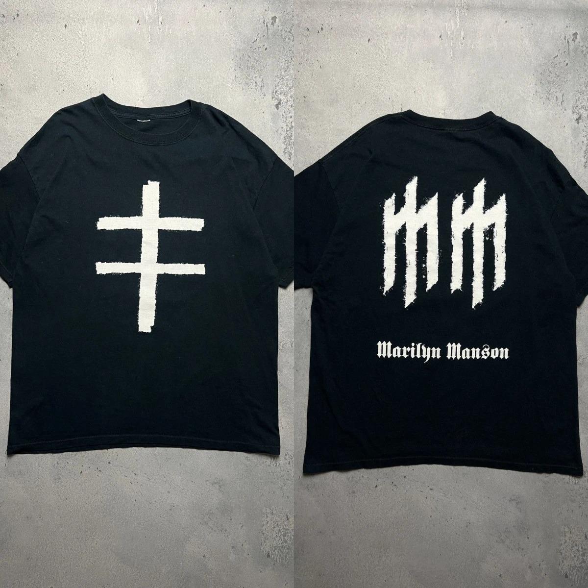 

Gothic Clothing Marilyn Manson Tee Vintage Death Hype Tshirt Oversized Y2k Vintage 90s Tshirts Cotton Streetwear Tees Unisex S