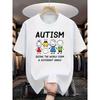European Size 2026 Summer New Fashion Simple Autism Print Soft Crew Neck T-Shirt