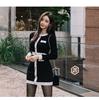 2023 Herbst/Winter Koreanischer OL Slim-Fit Colorblock Strickpulloverkleid
