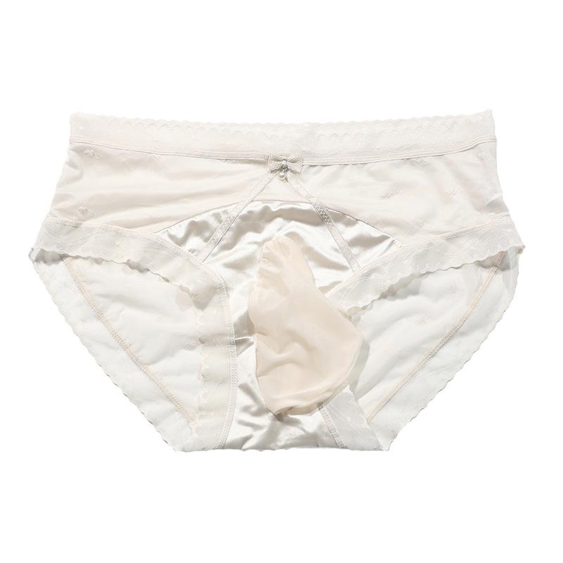 Leichter Luxus, sexy durchsichtige Herren-Spitzenunterwäsche, nahtlos, atmungsaktiv und leer, Nude JJ Set Slips, dünn, seidig und bequem.