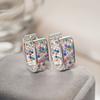 CAOSHI Colorful Cubic Zirconia U Shape Hoop Earrings for Women Brilliant Party Jewelry Elegant Daily Wearable Female Accessories