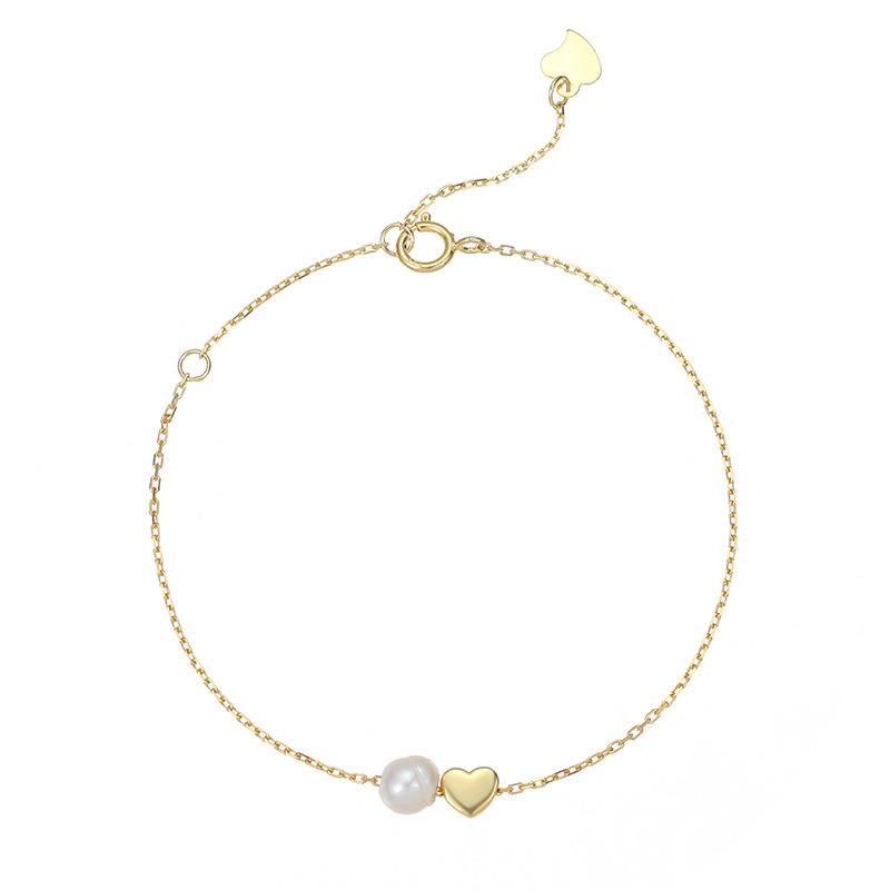 Cui Yan Sterling Silver Korean Heart Pearl Bracelet - Women's Elegant Niche Design
