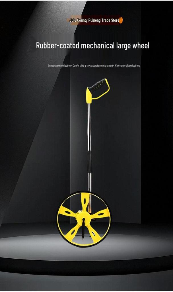 Folding Hand-Push High-Precision Outdoor Measuring Wheel with Rubber-Coated Large Wheel