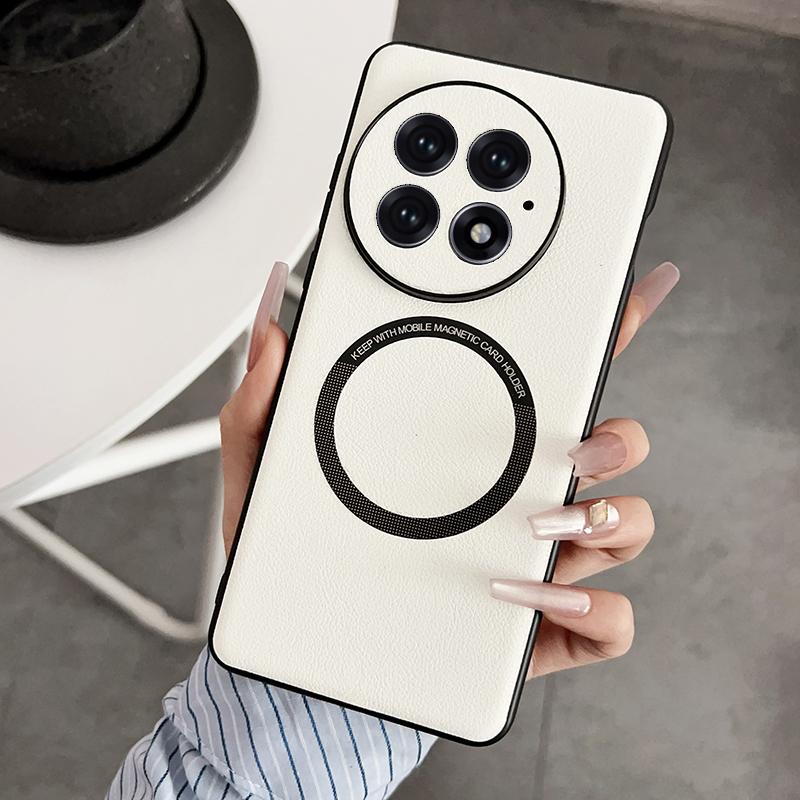 Funda For OnePlus 13 Case Magnetic PU Leather + TPU Protective Back Wireless Charging Cover for One Plus 13 For OnePlus 13