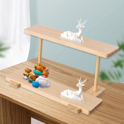 Wood Display Riser Jewelry Organizer Rack Multi Layers Modern Tabletop Storage for Toys Dolls