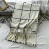 Versatile Winter Plaid Imitation Cashmere Scarf for Girls Warm Tassel  New Style Shawl for Boys