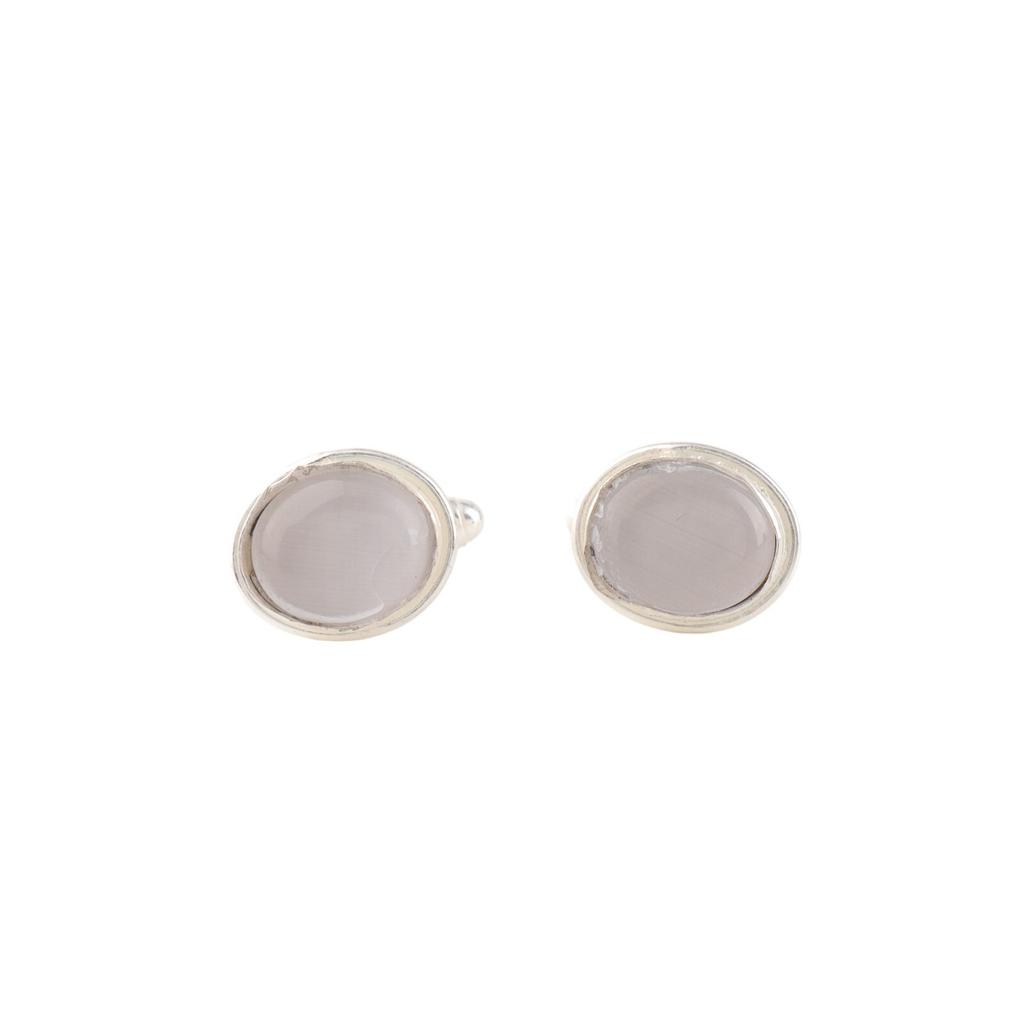 Natural Selenite Gemstone 925 Sterling Silver Handmade Jewelry Cufflinks 0.59" CL-2-26