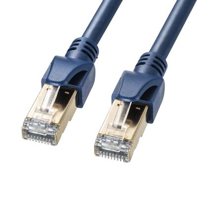 SANWA SUPPLY Category 6A SFTP Solder Industrial LAN Cable (Navy Blue, 2m) KB-HS6A-02NV