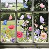 Adesivo statico floreale colorato bifacciale, adesivo con fiori impermeabili, adesivi primaverili per finestre in vetro, porte, casa, ufficio