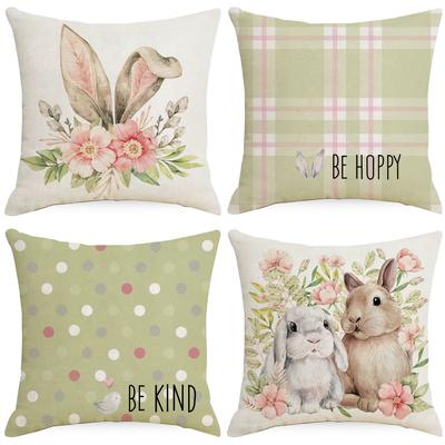 New Easter Pillow Cushion Cover Easter Egg Rabbit Printed Home Pillow Case Decoration