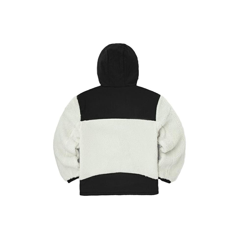 Faux Lambswool Spliced Hooded Comfortable Fleece Jacket Men Jackets White LMT001752100624-A00698